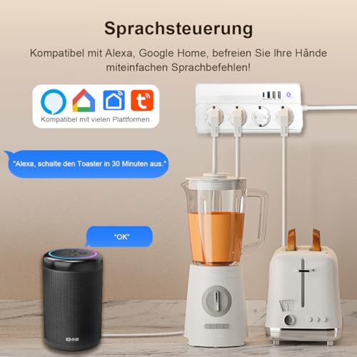 Alexa zigbee inteligentna listwa zasilająca (listwa zasilająca WiFi z aktualizacją)
