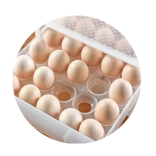 Caja para guardar huevos de doble capa con capacidad de 60 rejillas en material PP resistente 3