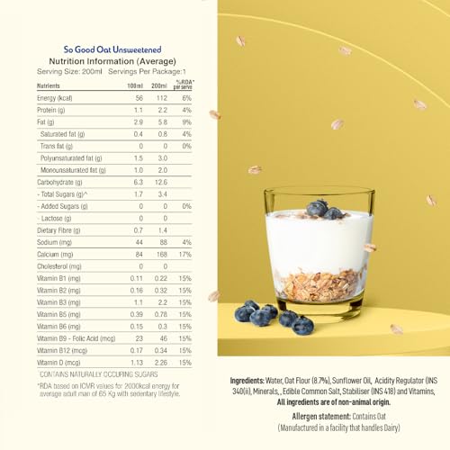 Image of So Good Oat Beverage Unsweetened 200ml 1.2L (6 x 200ml)