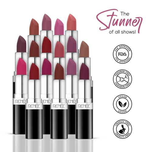 Image of RENEE Stunner Matte Lipstick - Rise Up 4gm| Intense Color Pay Off, Full Coverage Long Lasting Weightless Velvety Formula with One Swipe Application| Enriched with Vitamin E & Hyaluronic Acid