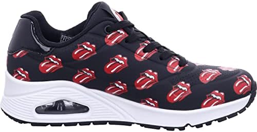 Skechers UNO X The Rolling Stones Womens Fashion Trainers in Black Red - 9 US | Image 5