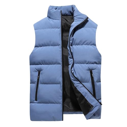 Chaleco Abrigador Ropa De Abrigo For Hombre Chaleco Acolchado Sin Mangas Chaqueta De Plumón Chaquetas De Cuello Alto Abrigos Chalecos Cazadora Acolchada(Blue,XL)