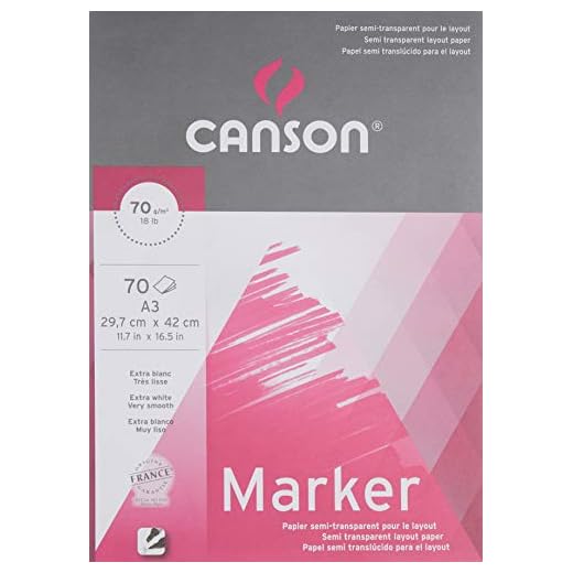 Bloc Encolado, A3, 70 Hojas, Canson Marker Layout Extraliso 70g