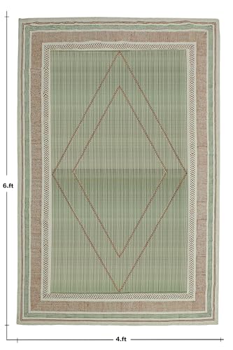 Tapis géométrique bohème 61 x 91 cm lavable en coton pour petite salle de bain - 4