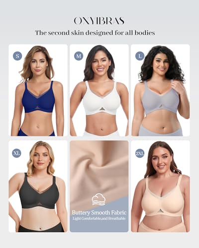 Image of Jelly Bras for Women No Underwire Mesh Wireless Crossover Bra Seamless Full Coverage Lift T Shirt Sleep Bralettes