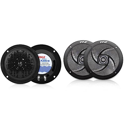 Image of Pyle 4 Inch Dual Marine Speakers - Waterproof and Weather Resistant Outdoor Audio Stereo Sound & Marine Speakers - 5.25" Inch Low Profile Slim Style Waterproof Wakeboard Tower