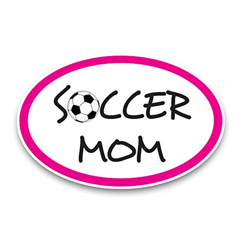 Magnet Me Up Soccer Mom Pink Oval Magnet Decal 4x6