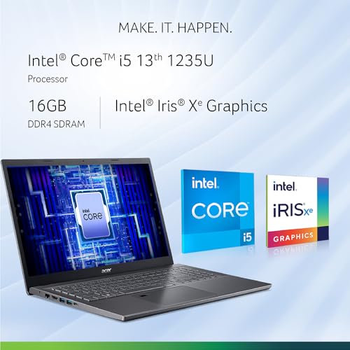 Image of acer Aspire 5 12th Gen Intel Core i5 Laptop (Windows 11 Home /8 GB RAM /512 GB SSD) A515-57 with 15.6 inch Full HD IPS Display, Fingerprint Reader, Backlit Keyboard, 1.76 KG, Steel Grey