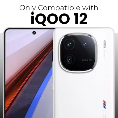 Image of RIGGEAR Shockproof Sleek Hybrid Armor 360 Rotating Magnetic Ring Stand Back Cover Case Compatible with MagSafe Accessories for iQOO 12 5G (Clear PC + Black TPU Bumper)
