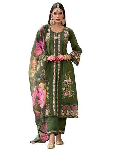 Image of INDO ERA Women's Off White Silk Blend Embroidered Straight Kurta Pant And Dupatta Set (IEOUT6962)