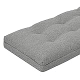 baibu 36 Inch Dual-Layer Patent Design Memory Foam Bench Cushion, Non-Slip Indoor Bench Cushion Standard Size Foam Pad with Machine Washable Cover (Grey, 36x15x3in)