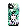 Anime Phone Case for iPhone 16e, Iconic Manga Glossy 9H Tempered Glass Back & Silicone Bumper Shockproof Protective Cover