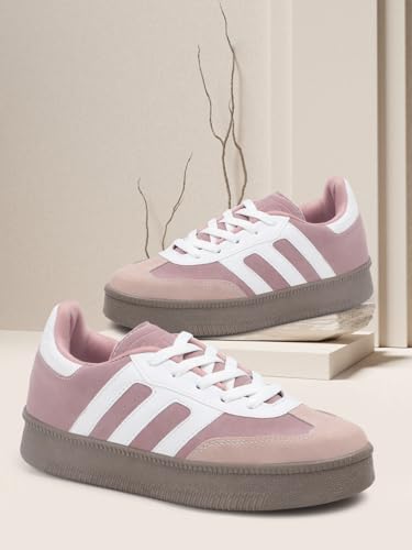 Image of Vendoz Women Sneaker | Cushioned Insole for Comfort | Stylish Lace-Up Design | Lightweigh & Perfect for Casual Outfit for Girls CNV7030