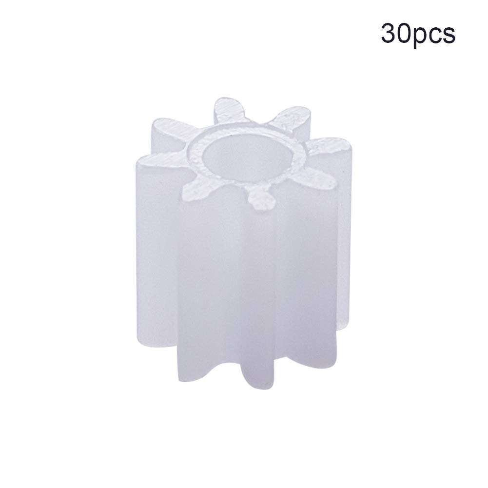 Jutagoss 30pcs Plastic Gears 8 Teeth Model 082A Reduction Gear Plastic Worm Gears for RC Car Robot Motor