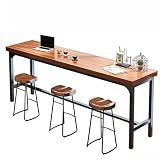カウンターテーブル ハイテーブル バーテーブル 幅120~200cm 奥行40cm 高さ75/105cm 無垢材 天然木 デスク天板 耐スクラッチ性 シンプル お洒落 カフェ&バー用 省スペース 組み立て簡単(140x40x75cm)