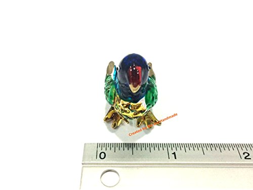 Pack de 2 Figuras Decorativas de Loro Azul en Vidrio Soplad miniatura 7