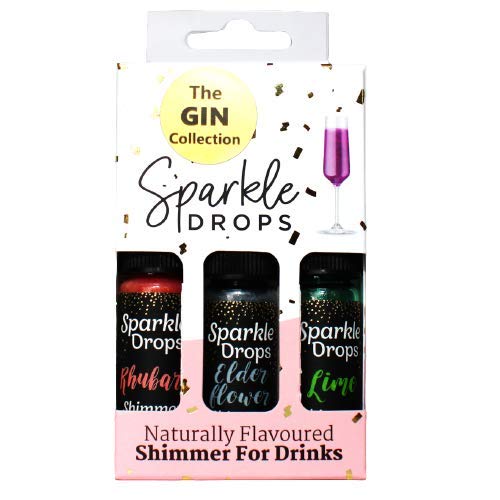Sparkle Drops The Gin Collection - Naturally Flavoured Drinks Shimmer Set For Prosecco, Sparkling Wine, Gin, Vodka, Cocktails (30ml)