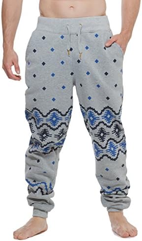 Maxi Milian Mens Printed Jogger Fleece Pants AztecGrey XL
