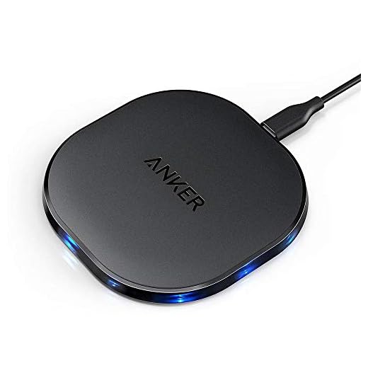 Anker Caricatore Senza Fili 10W PowerPort 10, Qi-Certificato con Ricarica Rapida - Alimentatore Wireless per Samsung S9 / S9+ /Edge / Plus, Note 5 e Ogni Altro Dispositivo Compatibile Qi Wireless