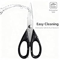 LifeVoltivus Multipurpose Kitchen Shears, 8.7" Professional Heavy-Duty Scissors, Dishwasher Safe, Rust-Resistant Stainless Steel, Ergonomic Soft Grip Handles for Cooking and Home Use — image 3