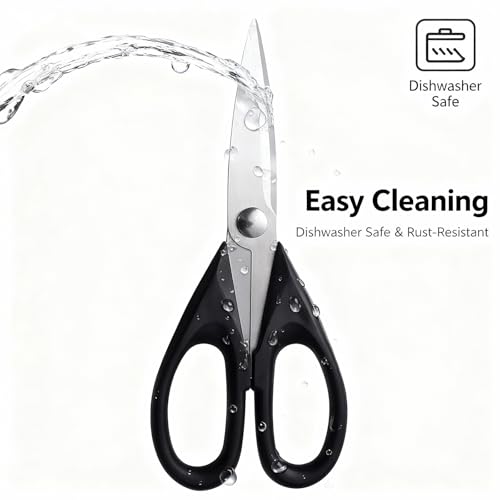 LifeVoltivus Multipurpose Kitchen Shears, 8.7" Professional Heavy-Duty Scissors, Dishwasher Safe, Rust-Resistant Stainless Steel, Ergonomic Soft Grip Handles for Cooking and Home Use β image 3