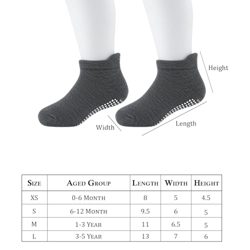 Image of MOMISY Cotton Anti-Skid Baby Girl Boys Toddlers Infant Non Slip Socks-6 Pairs (Dotted, 3 to 5 years)