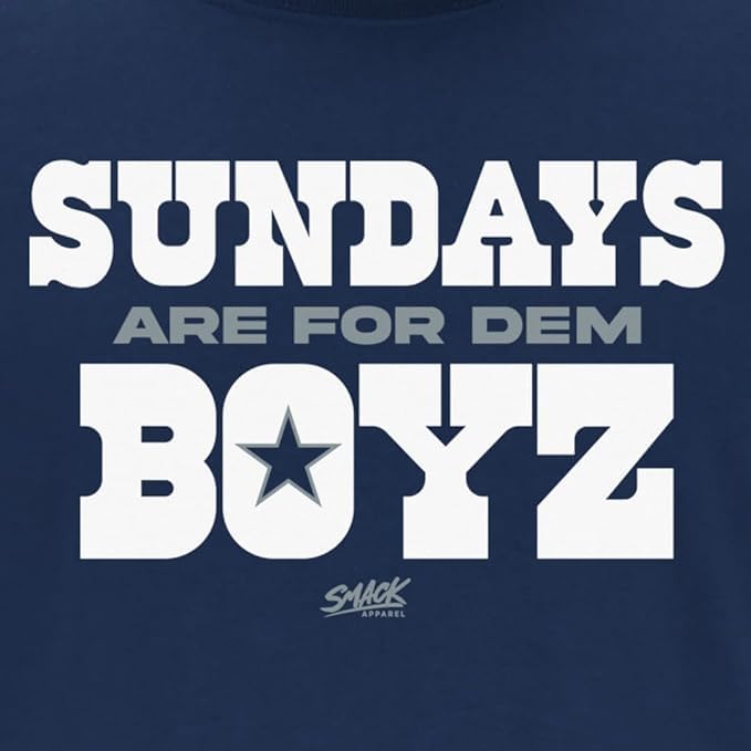 Smack Apparel Sundays are for Dem Boyz T-Shirt for Dallas Football Fans (SM-5XL) (Navy Hoodie, Medium)