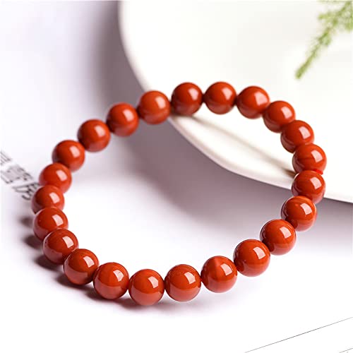 JMYSD Natural Stone Beads 10mm Red Agate Gemstone Round Loose Beads Crystal, Round Beads Stone Crystal Adjustable Braided Bracelets Unisex