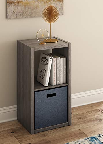 Image of ClosetMaid Decorative Open Back 2-Cube Storage Organizer, Graphite Gray