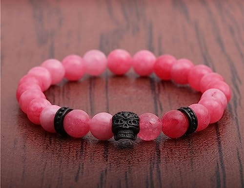 Bracelet agate noire 8 mm extensible pour poignet sans fermoir - 2