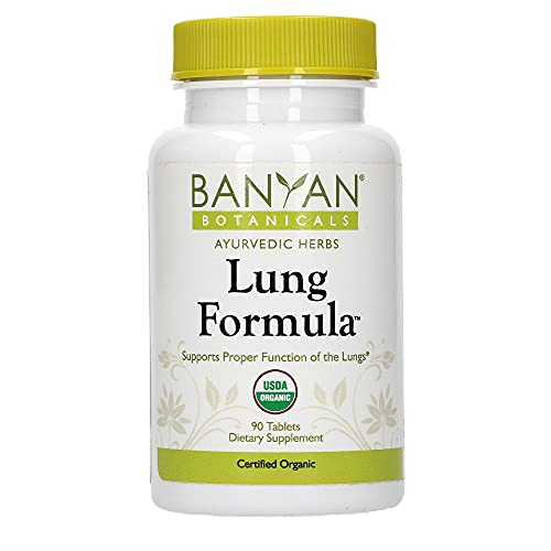 Banyan Botanicals Lung Formula – Organic Herbal Tablet With Licorice & Tulsi – For Healthy, Clear Breathing & Overall Lung Health* – 90 Tablets – Non Gmo Sustainably Sourced Vegan #TOP23