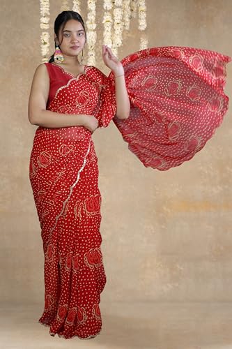 Image of MIRCHI FASHION Saree for Woman Georgette Floral Printed | Lightweight Comfortable Sari for Regular Social Wear and social visits