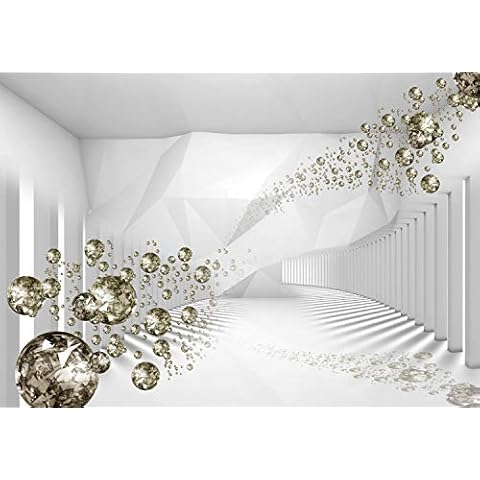 decomonkey Fototapete 3d Effekt Abstrakt 350x256 cm XL Tapete Fototapeten Vlies Tapeten Vliestapete Wandtapete moderne Wandbild Wand Schlafzimmer Wohnzimmer Diamanten Modern Cover