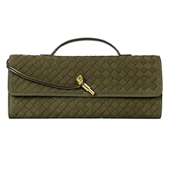 Olive Green Woven Suede