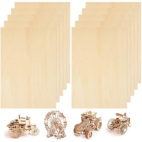 FVIEXE 25PCS Basswood Sheets, 1/16 Thick Unfinished Balsa Wood Sheet, 4x8 Inch Thin Craft Plywood Wood Board for Crafts DIY Models Drawing Painting Engraving Wood Burning and Laser Projects Cover