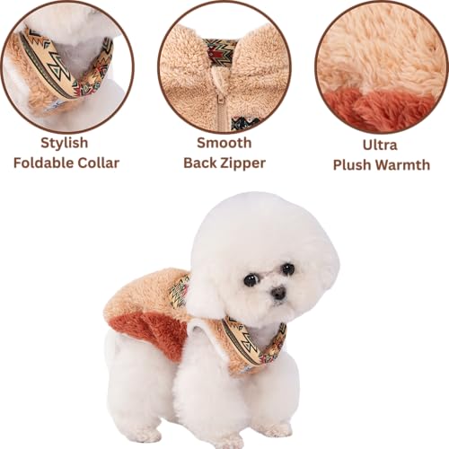 Sniff & Soul Sherpa Dog Jacket - Ultra Plush Fleece Winter Dog Coat with Back Zipper, Modern Colorblock Design, Warm & Durable, Machine Washable for Small and Medium Dogs - Image 6