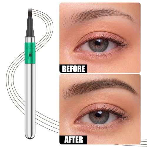 Image of Microblading Eyebrow Pen, 4 Tip Precise Microblade Eyebrow Pencil That Looks Like Hair, Waterproof Natural Eye Brow Pencils for Women, Non Dry Out and Last All Day (Dark Brown)