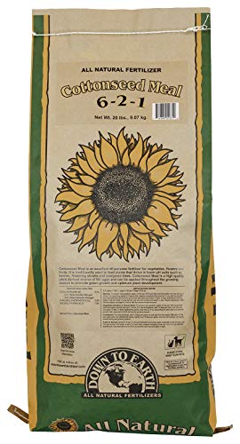 Down To Earth All Natural Fertilizers Organic Cottonseed Meal - Plant Food for Low pH Acid Soil Loving Plants 6-2-1 20 lb