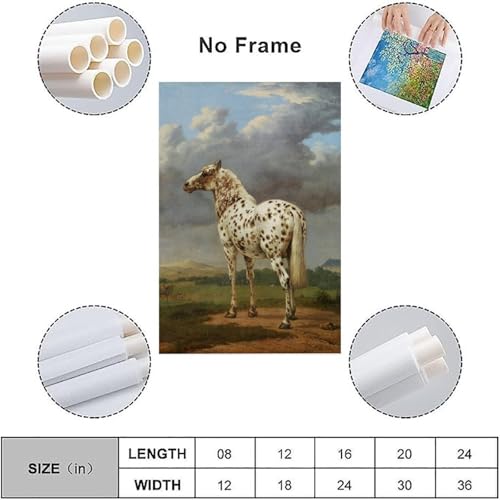 Impression sur toile Paulus Potter Le cheval Piebald pour sublimer un mur vide
