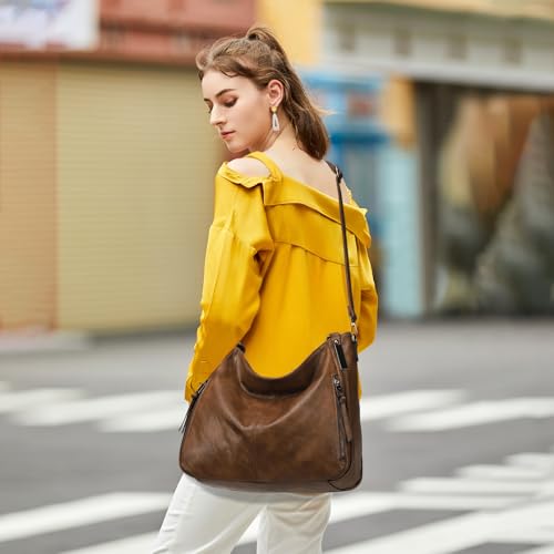 Bolso hombro para mujer grande de cuero PU suave miniatura 2