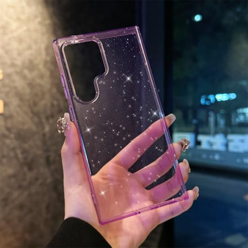 Coque Samsung S24 Plus paillettes violet transparente en acrylique rigide