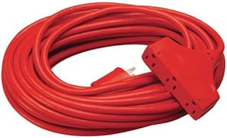 Master Electrician 04217ME 25-Feet 3 Outlet Extension Cord, Red