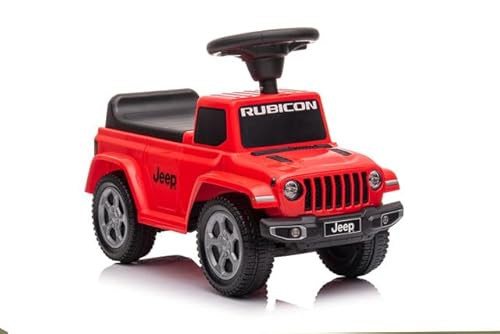 Correpasillos Infantil Jeep Rubicon Rojo - Coche Andador para Niños 1-3 Años con Licencia Oficial + Volante con Sonidos y Cajón Bajo el Asiento – RUNRUNTOYS