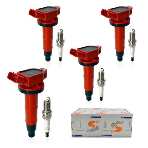 Image of STANDOUT UF333 Ignition Coil Pack & 7092 Iridium Spark Plug Set of 4 | Compatible with 2002-2008 Toyota Camry 2.4L, 2001-2003 RAV4 2.0L, 2004-2008 RAV4 2.4L, 2001-2007 Highlander 2.4L
