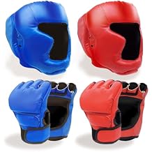Boxing Gloves and Headgear Set Including 2 Pack Boxing Headgear and 2 Pack Boxing Gloves Boxing Equipment Sparring Gear Equipment for Beginners Adults