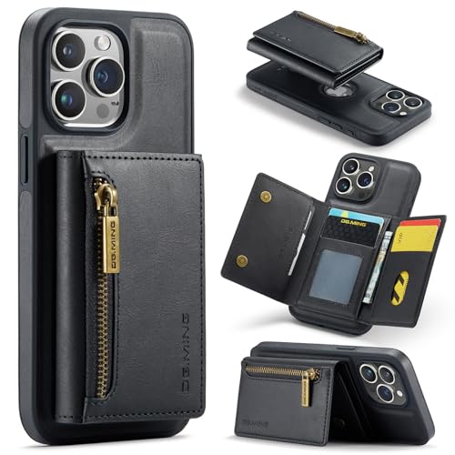 Étui de protection iPhone 15 Pro Max porte-cartes détachable et support magnétique 2 en 1