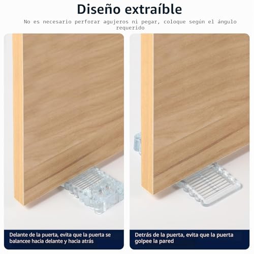 Miniatura 7 de Vinabo Topes Para Puertas,6 Piezas Tope Puertas Suelo,Tope Puerta Antideslizante Apilable,Sujeta Puertas Para Antideslizante,Cuña Puerta Para Todo Tipo Suelos En Interiores Y Exteriores-Transparente