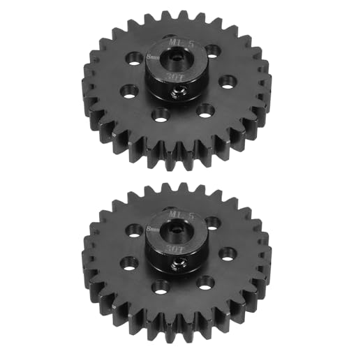QUARKZMAN 2 Stk Stahl M1.5 Zahnradsatz 30T 8mm Welle Motor Zahnräder Für RC Fahrzeuge Truck Drift Car Teil Schwarz