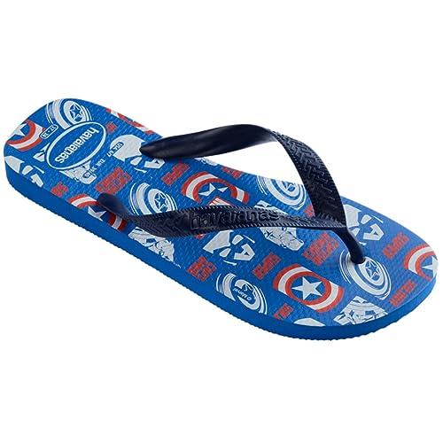 Chinelo Top Marvel Logomania, Havaianas, Adulto Unissex, Azul Estrela, 41/42