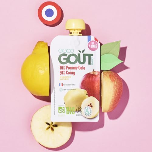 GOOD GOÛT - Gourdes Pomme Coing - Purée Bébé - Dès 4 Mois - 70 % Pomme, 30 % Coing - Sans Sucres Ajoutés - Fabriqué En France - 10x120g – vue 3